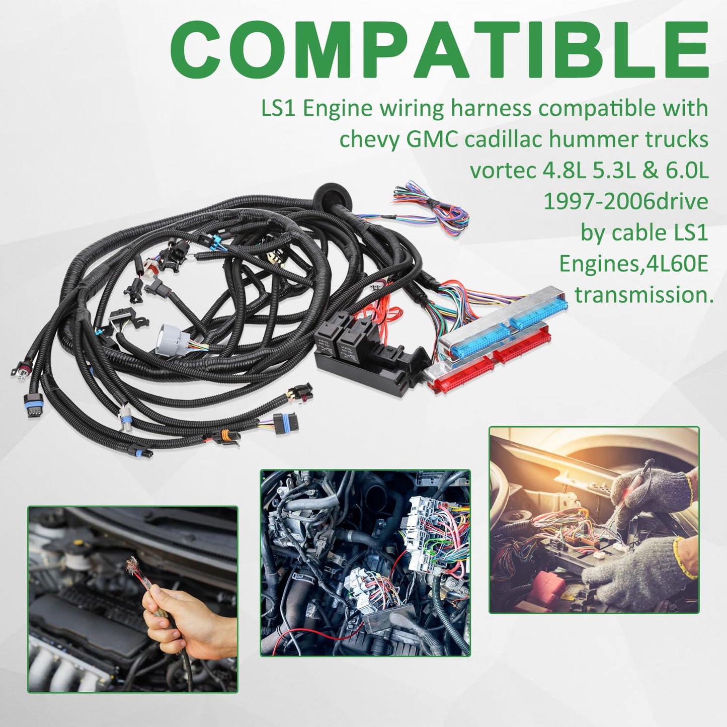1997-2006 LS SWAPS DBC 4.8 5.3 6.0 Wiring Harness Stand Alone LS1-4L60E For Generic Drive by Cable
