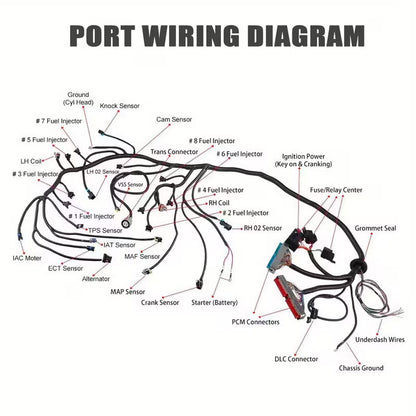 1997-2006 LS SWAPS DBC 4.8 5.3 6.0 Wiring Harness Stand Alone LS1-4L60E For Generic Drive by Cable